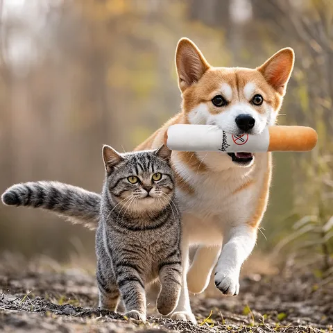 Funny Cigarette Shape Pet Plush Toy Squeaky Molar Chew Toy Soft Stuffed Toy Interactive Puppy Dog Cat Toy Gift