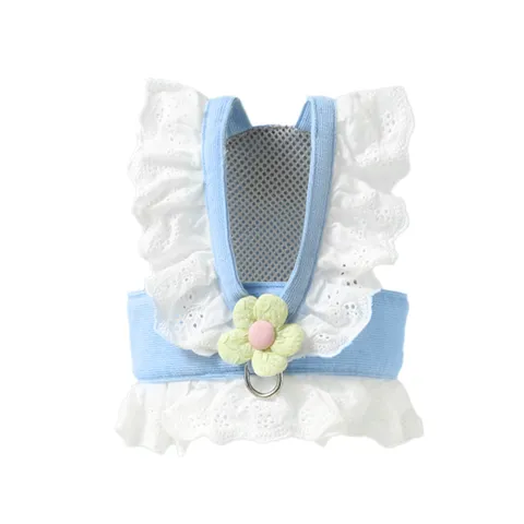 Huisdier Kat Hond Tuigje en Riem Set JK Stijl Bloemen Kant Vest Schattige Puppy Riem
