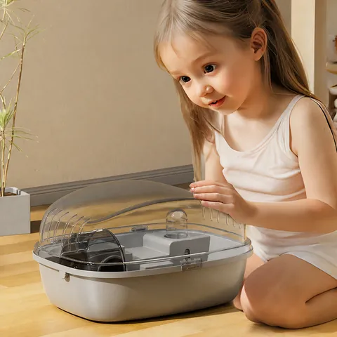 Gabbia per Criceti Grande Multifunzionale Panoramica Trasparente Villa di Lusso Casa Habitat per Piccoli Animali con Ruota d'Acqua