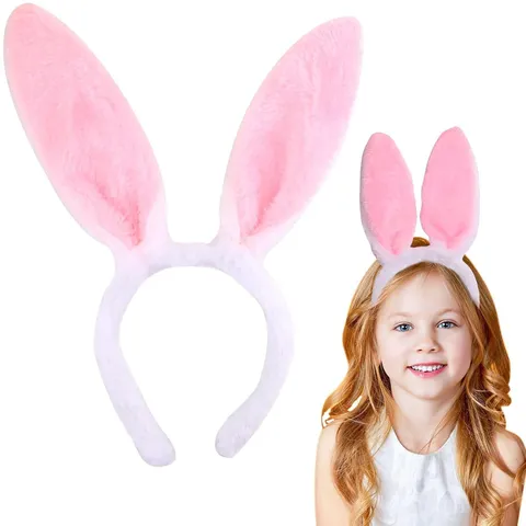 Cute Plush Rabbit Ears Headband Halloween Easter Party Costume Headwear Children Adult Wash Face Hair Accessories