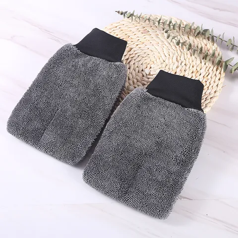 Gant de Lavage Auto en Microfibre Chiffon de Nettoyage Doux à Boucles Torsadées Multifonctionnel pour Entretien Véhicule