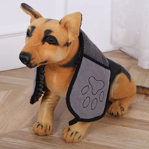 Toalla de Chenilla para Mascotas Perro Gato Toalla de Baño Súper Absorbente de Secado Rápido Toallas de Baño con Huella de Pata Artículos para Mascotas