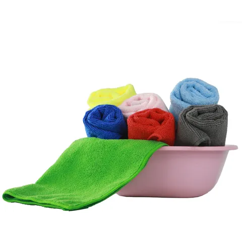 Microfiber Cleaning Cloths For Kitchen Household Car Wash Absorbent Towel Solid Color Cleaning Rag Cleaning Supplies