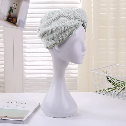 Coral Fleece Dry Hair Cap Soft Absorbent Quick Drying Hair Towel Wrap Bath Cap For Women Daily Hair Care Home Bathroom