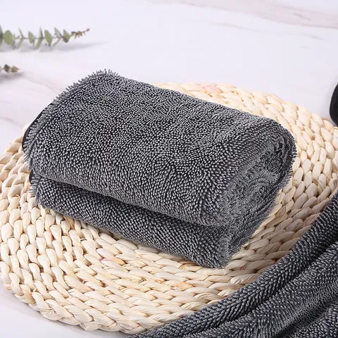 Microvezel Auto Reinigingsdoek Getuschte Pool Auto Wasdroogdoek Super Absorbant Grijs