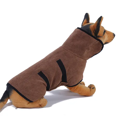 Pet Microfiber Quick Drying Bathrobe Soft Absorbent Bath Towel Clothes For Dogs And Cats Winter Warm Apparel Puppy Supplies