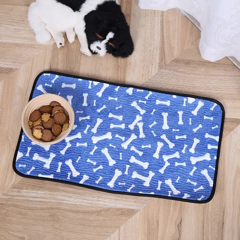 Retro Pet Feeding Mat Waterproof Non-Slip Microfiber Dog Cat Bowl Mat Washable Pet Food Placemat For Small Animals
