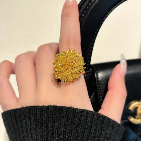 Anello Aperto in Metallo Stile Europeo Americano Fuochi d'Artificio Avvolto in Maglia Regolabile Anello da Indice per Donna