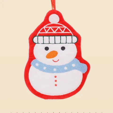 Christmas Coral Fleece Hand Towel Cartoon Santa Tree Snowman Kitchen Bathroom Hanging Absorbent Towel Holiday Gift