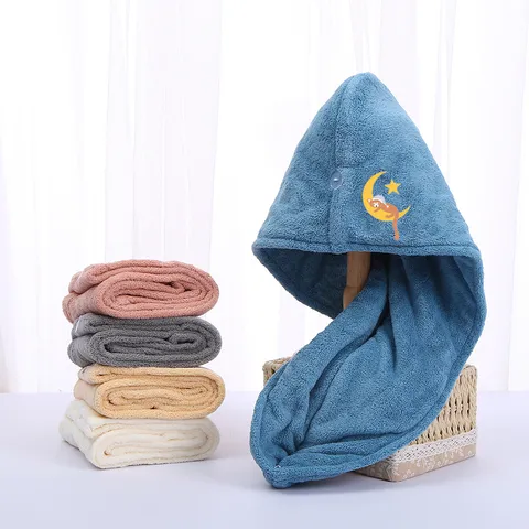 Thickened Quick Drying Hair Cap Coral Fleece Hair Drying Towel Cartoon Absorbent Shower Cap Bath Cap For Women