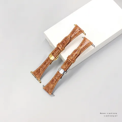 Cinturino Per Orologio In Vera Pelle Per Apple Watch Motivo Alligatore Cinturino Di Ricambio Lusso Fibbia A Farfalla Business