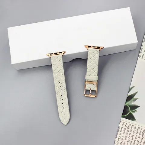 Cinturino per Orologio in Vera Pelle Motivo Trapuntato Compatibile Con Apple Watch Serie Elegante Cinturino di Ricambio