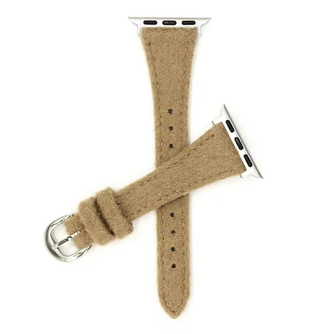 Cinturino di Ricambio per Smartwatch in Vera Pelle e Peluche con Fibbia ad Ardiglione Accessorio