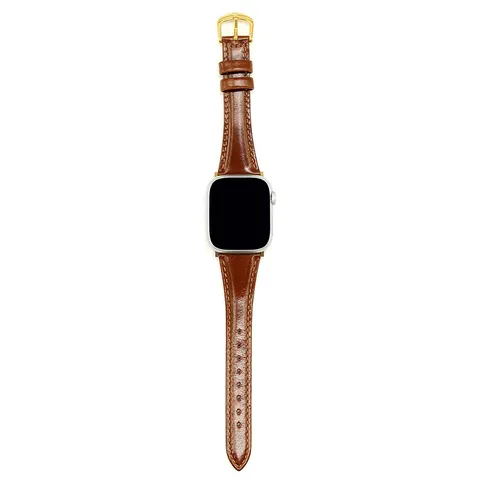 Cinturino di Ricambio in Vera Pelle Con Fibbia in Strass di Metallo per Apple Watch Serie SE