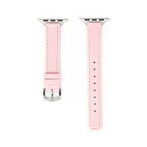 Cinturino per Orologio in Vera Pelle Sottile Ricambio Compatibile Con Smartwatch Fibbia Dorata Moda Donna