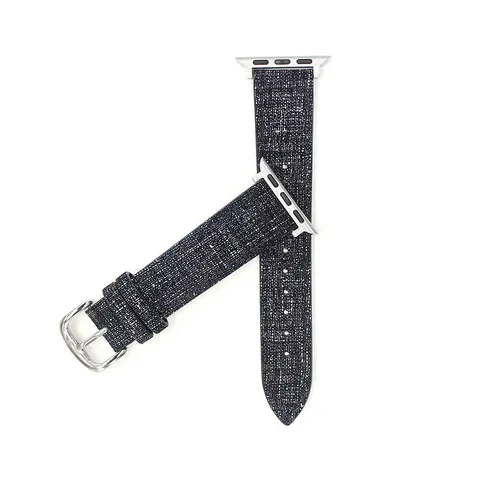 Cinturino per Orologio in Vera Pelle Glitter Compatibile Con Smartwatch Polsino di Ricambio