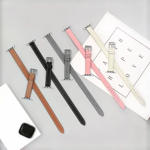 Cinturino Orologio in Vera Pelle a Doppio Giro Minimalista per Smartwatch Cinturino di Ricambio Vintage per Amanti degli Orologi