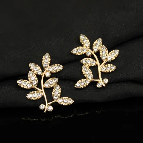 Lega di Zinco Strass Ramo Foglia DIY Gioiello Componente Oro Argento Placcato Accessorio Capelli Artigianato