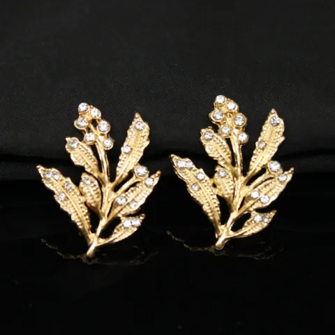 Lega di Zinco Foglia di Rametto Strass Accessori per Gioielli DIY Placcato Oro Argento Fermacapelli Ventaglio Sposa Componenti