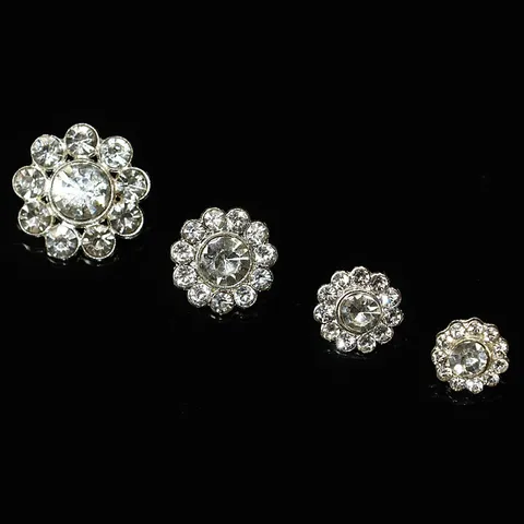 Bottoni in Strass di Metallo Bottone Fiore di Cristallo Lucido Per Camicia Maglione Colletto DIY Accessori per Abbigliamento Artigianato