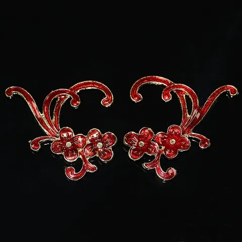 Accessori per Forcine in Lega di Zinco Retro DIY Hanfu Phoenix Corona Parti di Copricapo Oro Rosso Artigianato Decorativo Gioielli