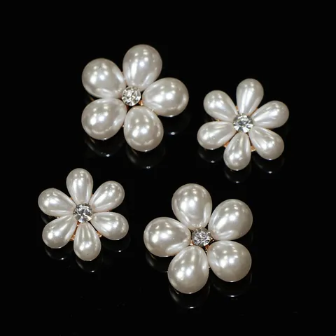 Accessori in Lega di Fiore di Strass di Perla fai da te Fermaglio per Capelli Artigianale Bottone Decorativo Reperti di Creazione di Gioielli Artigianato