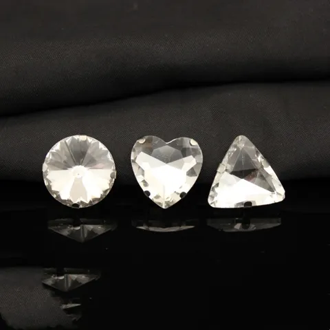 DIY Vetro Strass Gemma Punte per Unghie Base in Metallo Cucito a Mano Custodia Telefono Accessori Abbigliamento