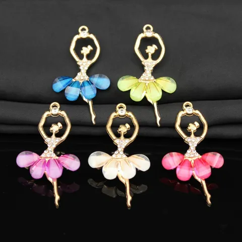 Lega Cristallo Ballerina Danzante Ciondolo Charms Strass DIY Decorazione Custodia Telefono Gioielli Accessori Creazione Artigianale