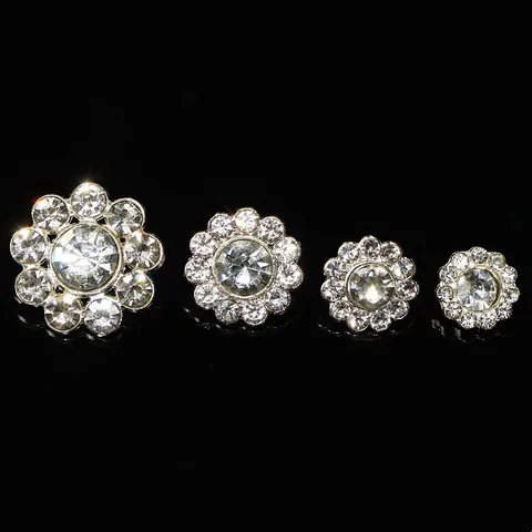 Bottoni in Strass di Metallo Bottone Fiore di Cristallo Lucido Per Camicia Maglione Colletto DIY Accessori per Abbigliamento Artigianato