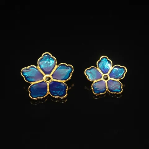 Lega di Zinco Stile Cloisonne Fiore a Cinque Petali Olio a Goccia DIY Creazione di Gioielli Reperti Oro Argento Accessori Ciondolo Fiore