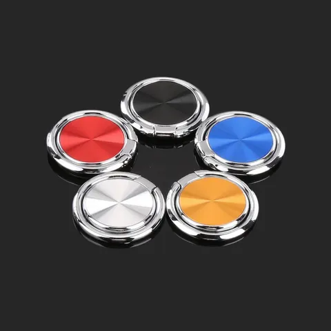 Ultra Thin Phone Ring Holder Stand 360 Degree Rotation Metal CD Texture Finger Ring Grip Magnetic Car Mount Phone Stand