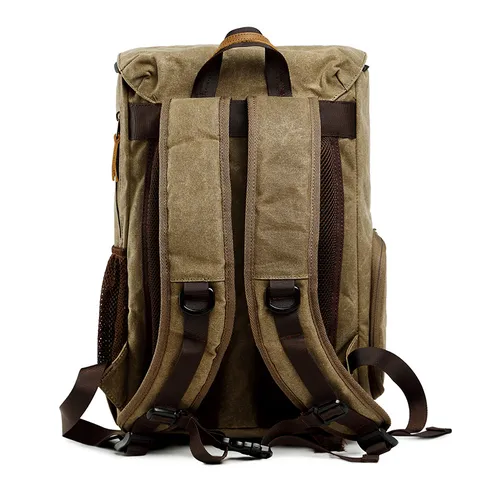 Vintage Waterproof Canvas Photography Backpack Multi-functional DSLR Camera Bag Large Capacity Unisex Travel Rucksack