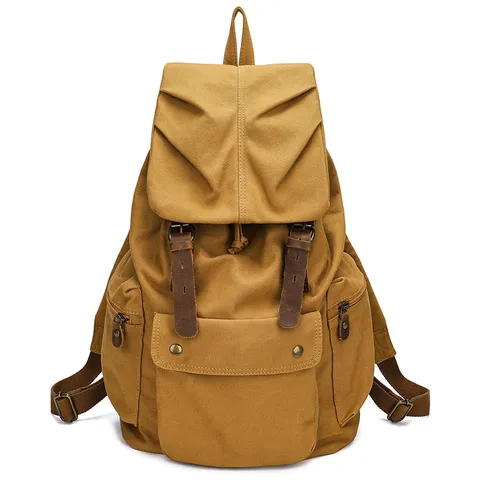 Casual Canvas Backpack For Men And Women Large Capacity Travel School Bookbag Waterproof Vintage Laptop Backpack