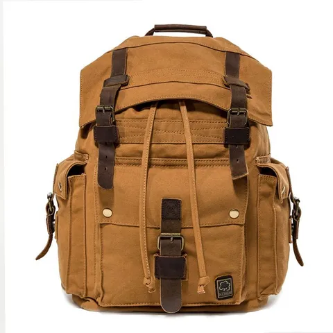 Vintage Men Canvas Backpack Casual Outdoor Travel Large Capacity School Bookbag