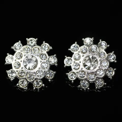 Squisiti Bottoni in Metallo e Strass con Gambo Cucito Bottoni Floreali in Cristallo per Cappotto Giacca Donna