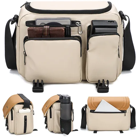 Waterproof Oxford Cloth Camera Bag DSLR Mirrorless Shoulder Crossbody Bag Portable Photography Storage Handbag