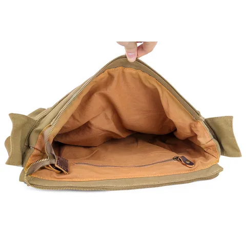 Men Vintage Canvas Crossbody Bag Large Capacity Messenger Bag Casual Travel Outdoor Shoulder Bag For Laptop