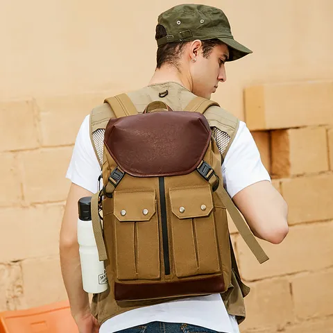Vintage Casual Oxford Cloth Backpack Large Capacity Waterproof Travel Business Laptop School Book Bag