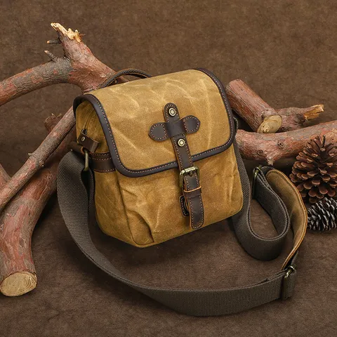 Vintage Canvas Camera Bag Waterproof Shoulder Crossbody Photography Bag For DSLR SLR