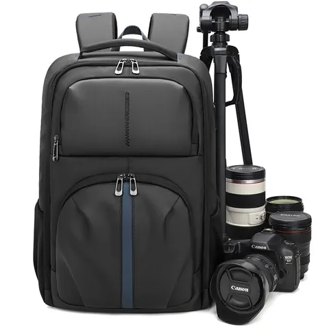 Waterproof Oxford Cloth Camera Backpack Large Capacity Multifunctional Photography Bag With Laptop Compartment