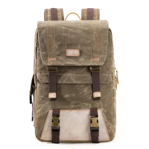 Vintage Waterproof Canvas Camera Backpack Multi-Function DSLR Digital Lens Bag Casual Travel Shoulder Bag For Men