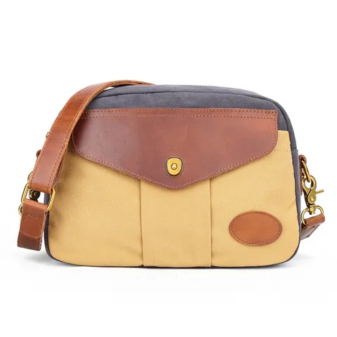 Bolso Bandolera Retro de Lona para Hombre Casual Multifunción Crossbody Bolso Vintage Patchwork Pequeño Bolso Cuadrado Bolso de Hombro de Viaje