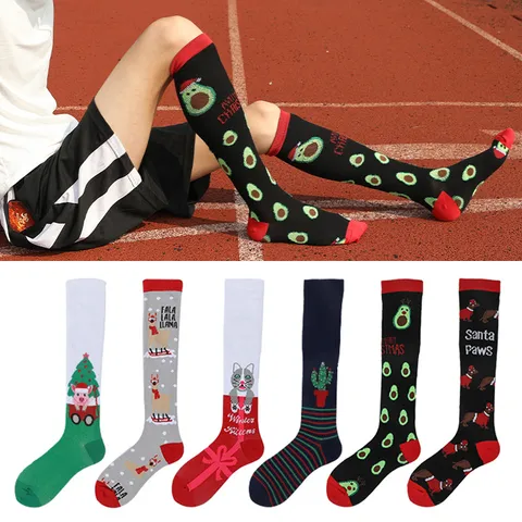 Unisex Compression Sports Socks High Tube Running Marathon Athletic Socks Nylon Breathable Training Long Socks