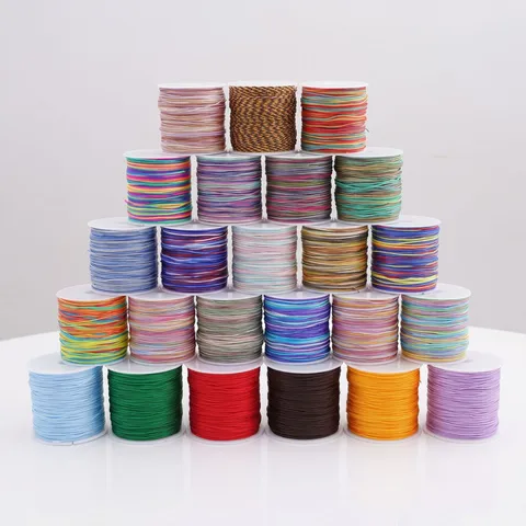 Nylon Braided Cord Jade Line For DIY Handmade Braided Bracelet Gradient Cord Multi-Color Hand Rope Necklace Pendant Craft Cord
