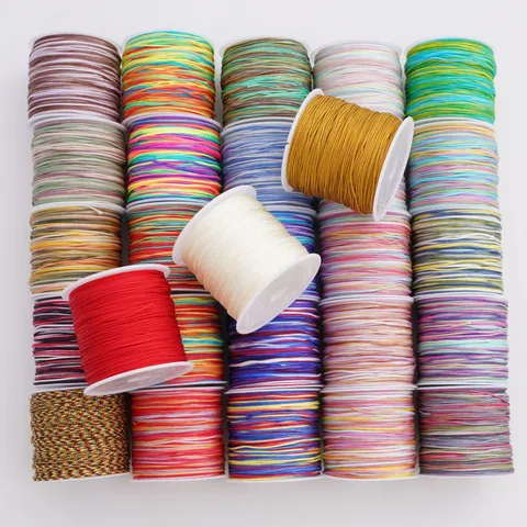 Nylon Braided Cord Jade Line For DIY Handmade Braided Bracelet Gradient Cord Multi-Color Hand Rope Necklace Pendant Craft Cord