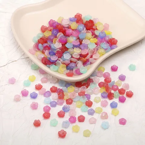 Perline Distanziatrici a Forma di Fiore a Cinque Petali in Acrilico per Creazione di Gioielli Fai da Te Perline Sciolte