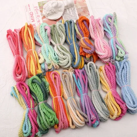 3.5mm Multicolor Woven Cotton Cord For DIY Jewelry Making Vintage Handmade Keychain Phone Lanyard Accessories Braided Rope 3 Meters Pack