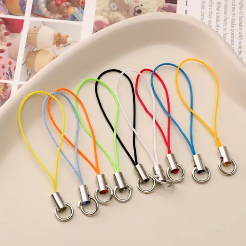 Colorful Woven Phone Lanyard Strap DIY Jewelry Making Accessories Mobile Phone Charm Cord Short Wrist Strap