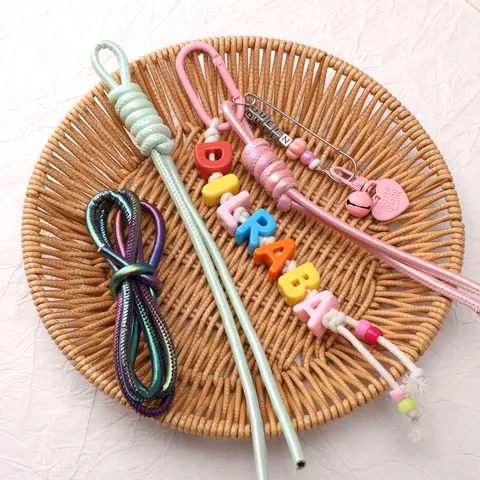 Cordón Trenzado de Cuero PU con Lustre Metálico para Fabricación de Joyería DIY Pulsera Hecha a Mano Llavero Cuerda Artesanal Decorativa Multicolor