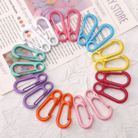 Mousqueton Métallique à Ressort Couleurs Bonbon Anneau DIY Porte-Clés Pendentif de Sac Accessoires